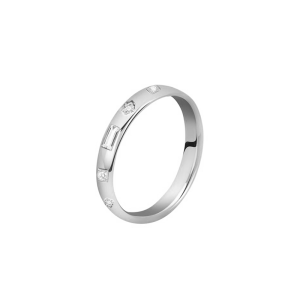 AMORINO ANELLO FEDE CON SCAVI GEOMETRICI E STRASS