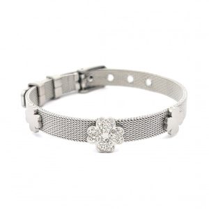 AMORINO BRACCIALE A CINTURINO CON QUADRIFOGLIO