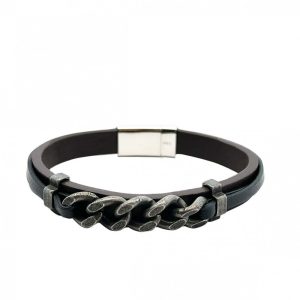 AMORINO BRACCIALE IN PELLE CON FIBBIA ACCIAIO