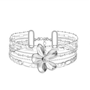 AMORINO BRACCIALE MULTIFILO CATENA CON FIORE