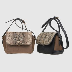 VERDE BORSA A TRACOLLA 16-8198 BLACK ANIMAL PRINT