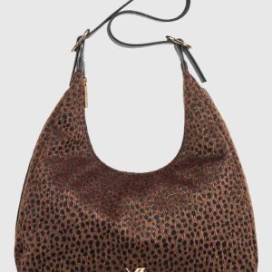 VERDE BORSA HOBO 16-8265 BROWN ANIMAL PRINT